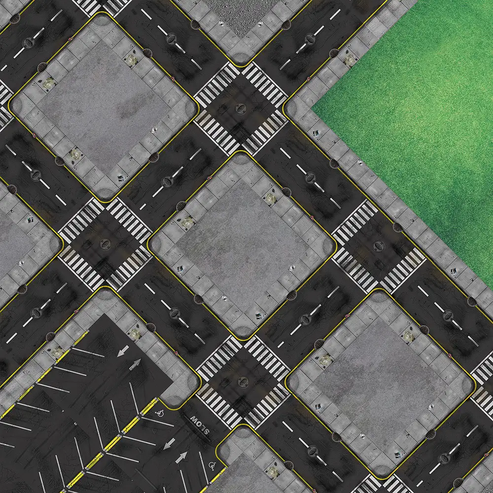 Game Mat Urban Streets City Blocks D